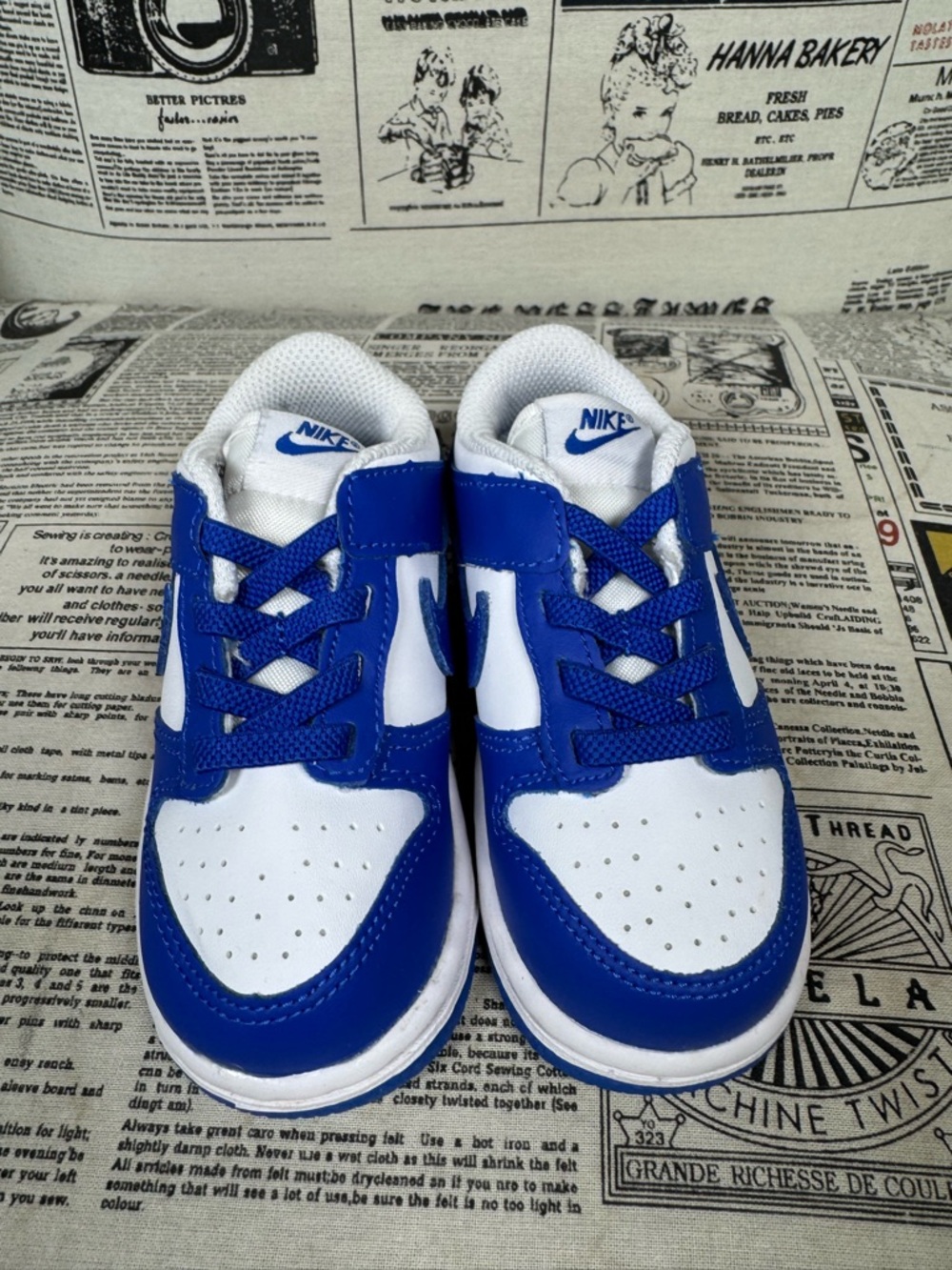 Nike Kids Royal Blue and White Low-Top Sneakers - Picture 2 of 6